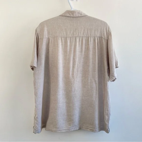 LINEN Washable Spring Summer Short Sleeve Shirt Top - Picture 4 of 6